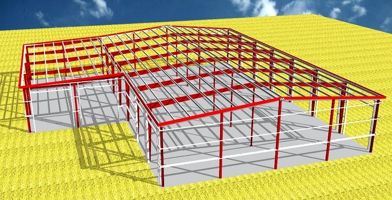 Проект быстровозводимого здания 9x15x4,5 м - 135 м2